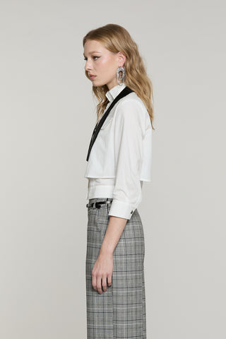 Camicia CORVINA corta manica 3/4 con patte più papillon