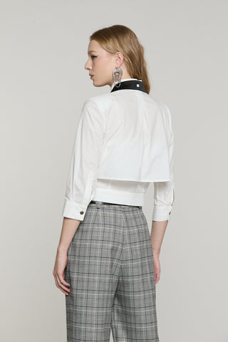 Camicia CORVINA corta manica 3/4 con patte più papillon