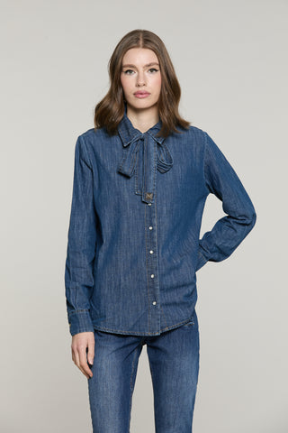Camicia BLEDEL manica lunga con fusciacca denim