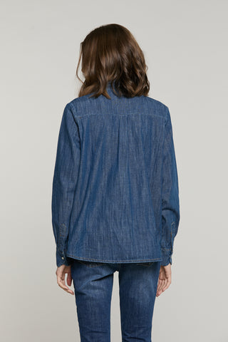 Camicia BLEDEL manica lunga con fusciacca denim