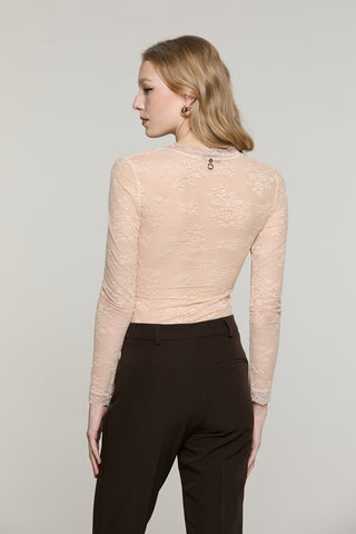Body LIORA manica lunga scollo v pizzo