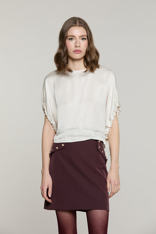 Blusa PAGLIA mezza manica con coulisse più goccia schiena