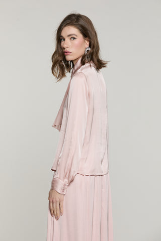Blusa CENCI manica lunga con fusciacca georgette