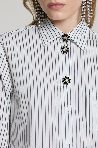 Camicia MANACORA manica lunga con tasca più copribottoni gioiello righe
