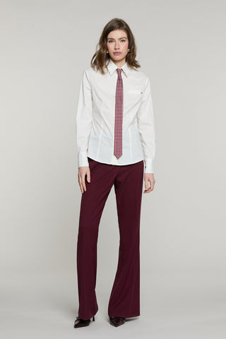 Camicia ZORA manica lunga con patta più cravatta pois
