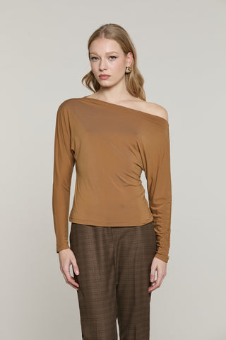 Blusa VIDEO manica lunga pipistrello più scollo barca