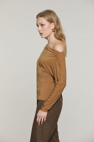 Blusa VIDEO manica lunga pipistrello più scollo barca