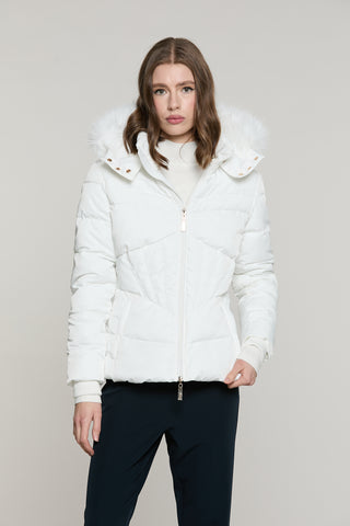 Piumino BAINTI manica lunga con polsi più cappuccio più ecopelliccia più zip più ts