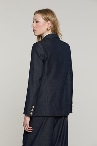 Giacca ALEXIA manica lunga 1 bottone più patte denim