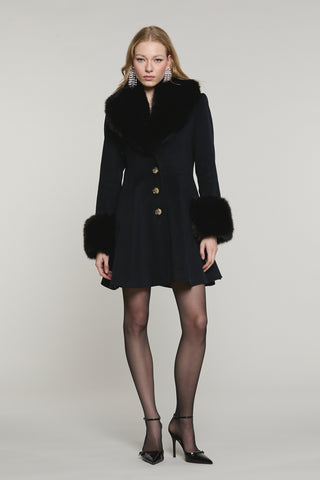 Cappotto PARK manica lunga con collo più polsi ecopelliccia staccabile con tasche svasato