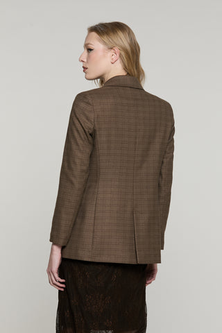 Giacca SUPERIOR lunga manica lunga doppio petto con spille quadri più lurex