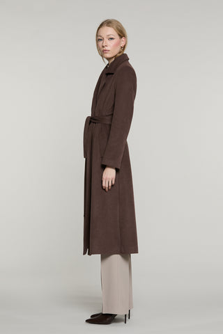 Cappotto ANNAPUR_BIS lungo manica lunga con collo pelliccia staccabile più cintura più tasche