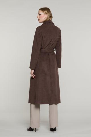 Cappotto ANNAPUR_BIS lungo manica lunga con collo pelliccia staccabile più cintura più tasche