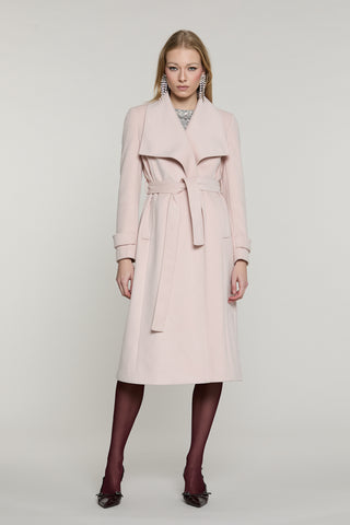Cappotto RIMMOS lungo manica lunga con alette collo libro più cintura più tasche