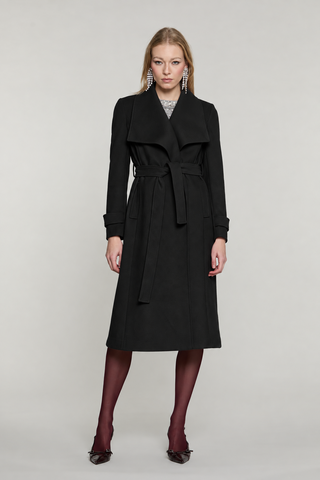 Cappotto RIMMOS lungo manica lunga con alette collo libro più cintura più tasche