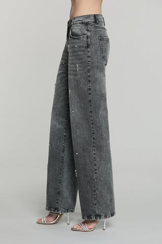 Panta GISELLE_GREY v.media 5 ts loose fit con castoni più pietre più perle denim