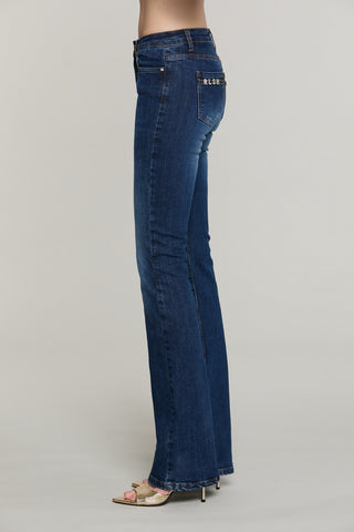 Panta GISELLE_BLUE_SNZ vita media 5 ts loose fit denim blue
