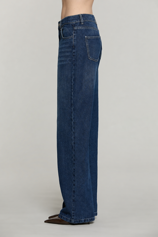 Pantalone GISELLE_BLUE_SNZ vita media 5 ts loose fit denim blue