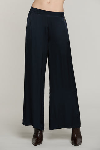 Panta STOKER vita alta con elastico palazzo con tasche