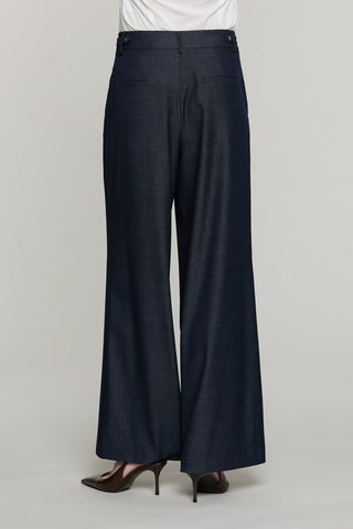 Panta SOUL vita alta con alette più pinces più ts francesi più filetto denim