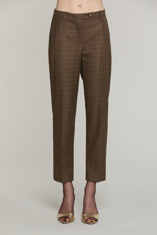 Panta OSTENDO_B vita alta con elastico più ts francesi più filetto quadri più lurex