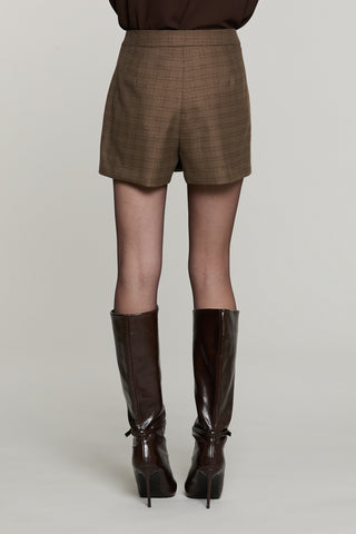 Shorts ACCIAI con pannello più pieghe più patta quadri con lurex