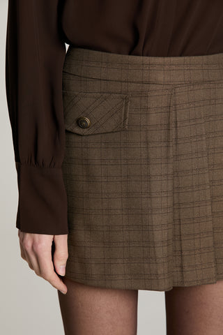 Shorts ACCIAI con pannello più pieghe più patta quadri con lurex