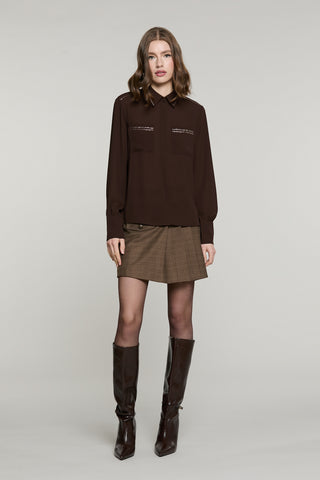 Shorts ACCIAI con pannello più pieghe più patta quadri con lurex