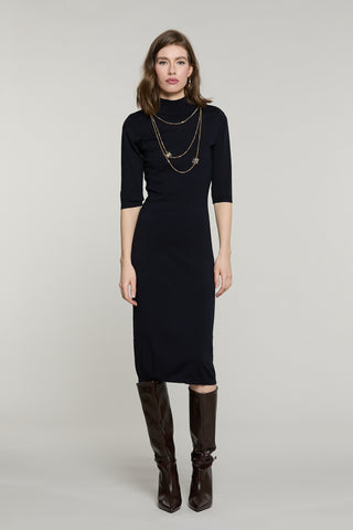 Abito BLUMAR midi mezza manica colletto con collana logo