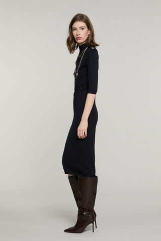 Abito BLUMAR midi mezza manica colletto con collana logo