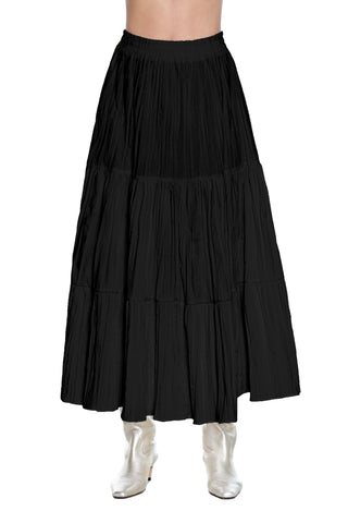 NIBBON long skirt with elastic and pleated effect flounces 