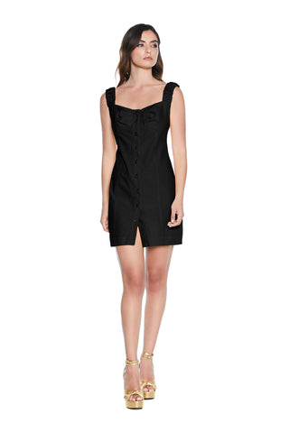 KERTUN short S/M dress with gathered straps, pleats and buttons 