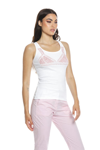 AQUILA tank top with ribbed lingerie print