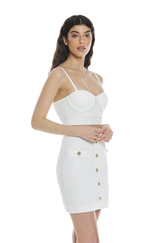 Top ALITE corto con coppe più zip jacquard logo