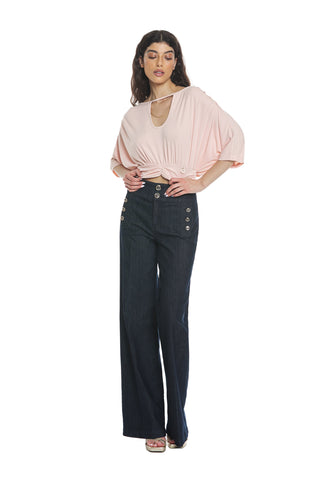 Blusa DIANAS corta m.3/4 pipistrello con incr.schiena più goccia più catena