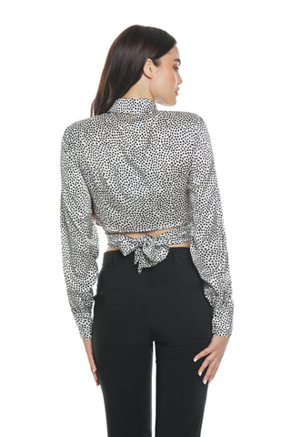 Camicia FRANCIA manica lunga con apertura  più fusciacca fondo pois