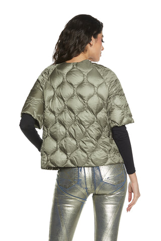 DRAG half-sleeved down jacket with side zip plus wave quilt plus superlight pockets