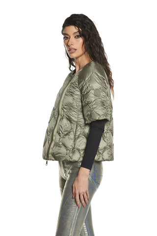 DRAG half-sleeved down jacket with side zip plus wave quilt plus superlight pockets