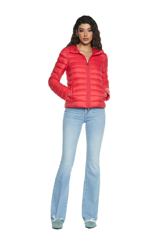 NONCI long sleeve down jacket with hood plus zip plus pockets plus superlight bag