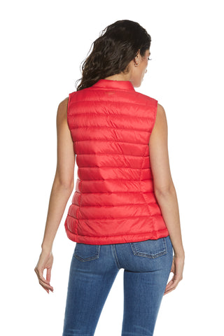 GYALANA sleeveless down jacket with zip plus pockets plus drawstring plus superl asymmetric bag
