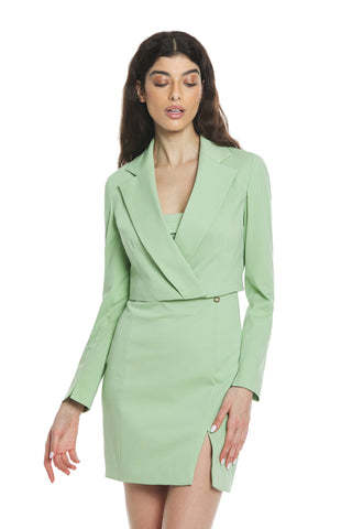 AZZAM short double-breasted long-sleeved jacket