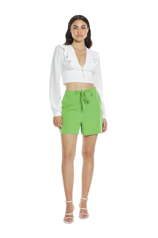 Shorts  FIKRI vita alta con elastico più laccetti più tasche francesi