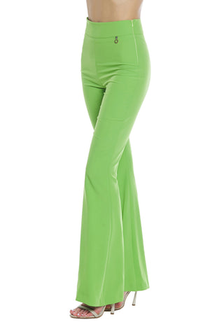 TARAZED high-waisted flared trousers with peplum and zip