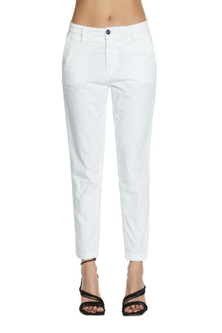 CAROL_1 medium waist slim fit gabardine chino trousers