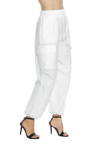 EMIMORFITE high-waisted trousers with elastic plus drawstring plus large pockets with elastic bottom