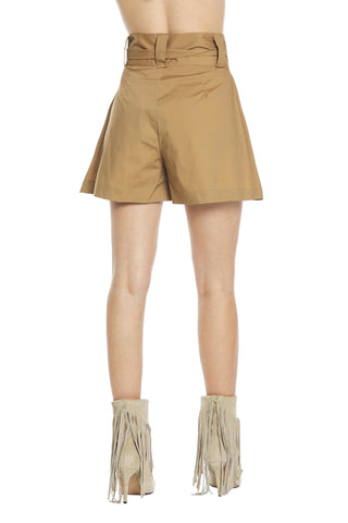 Shorts  ARAUJO in cotone vita alta con cintura più tasche più piega baciata
