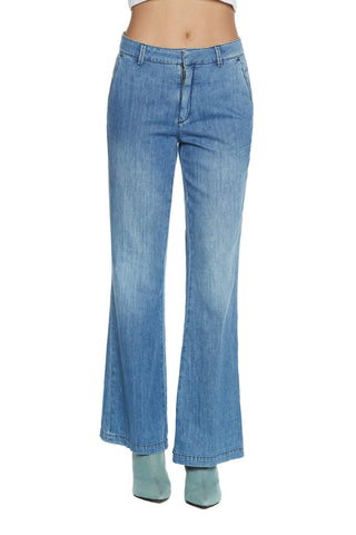 KRISTEN_2 v.medium chino flaire fit blue denim trousers