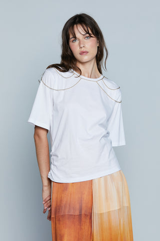 T-Shirt TORRENTE M/M con Applicazione Catene più Arriccio Fianco