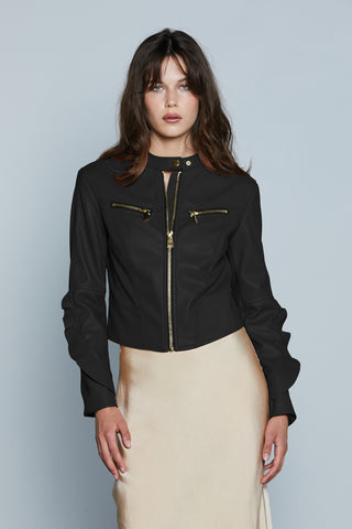 Giubbino DETROIT M/L con Volant Collo Koreana con Zip Ecopelle