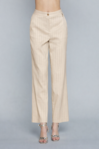 Pantalone CASTELLA Vita Alta con Elastico più Ts Francesi Gessato